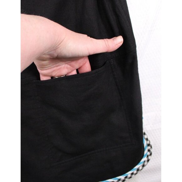 Koos Of Course Black Jacket With Multicolor Patchwork Trim & Checkered Pockets L - Picture 6 of 10